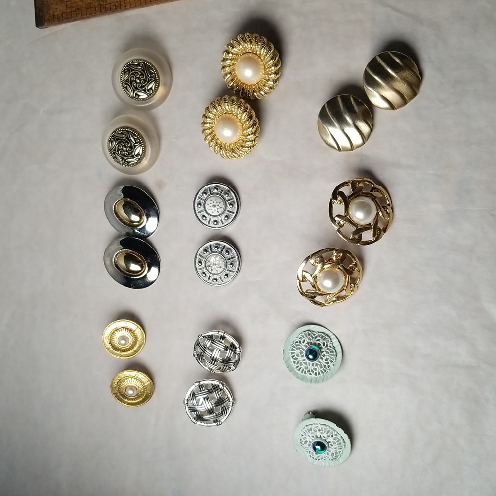 Collection Of Round Clip On Earrings